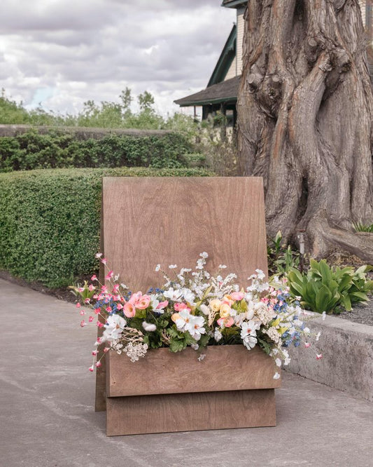 Wood Welcome Sign with Flower Box
