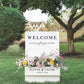 Wood Welcome Sign with Flower Box