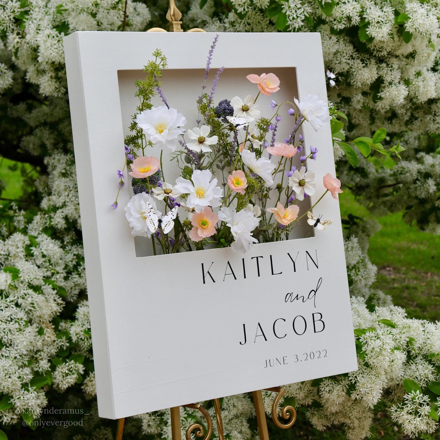 Wood Welcome Box on Easel